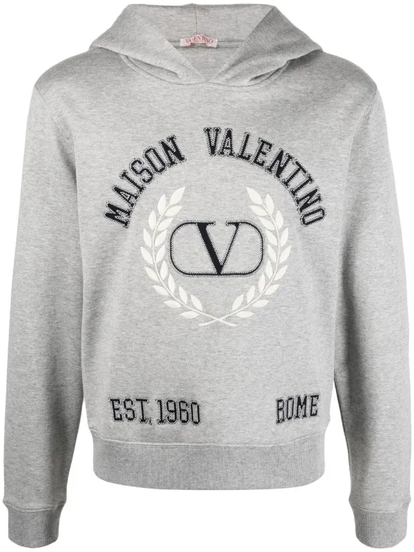 Valentino Garavani VLogo Crest logo embroidered Hoodie Farfetch