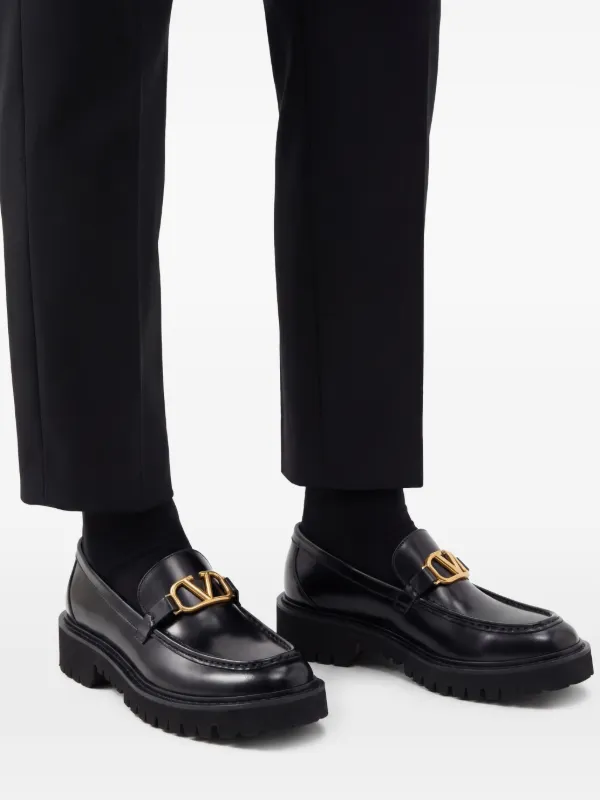 Valentino Garavani VLogo Signature Leather Loafers | Black