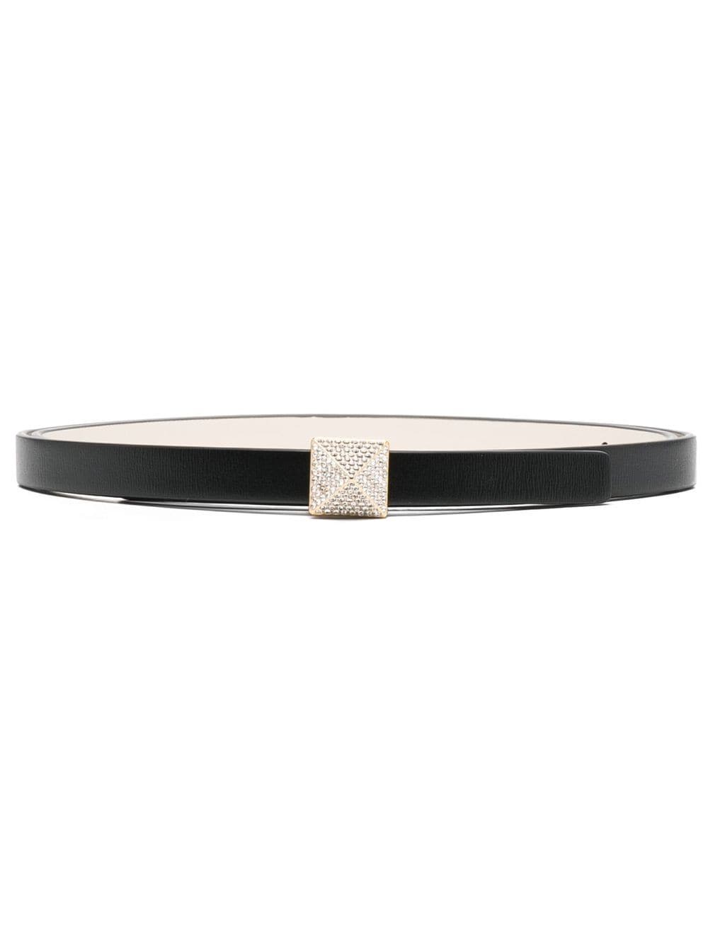 Valentino Garavani Women's Reversible One Stud Belt in Glossy Calfskin 40 mm - Natural - Belts