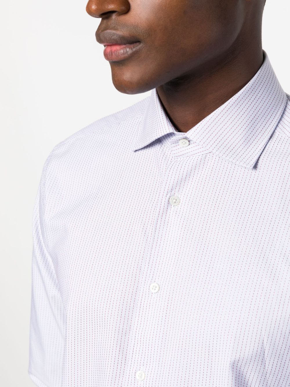 Shop Corneliani Striped Button Up Shirt In Blue