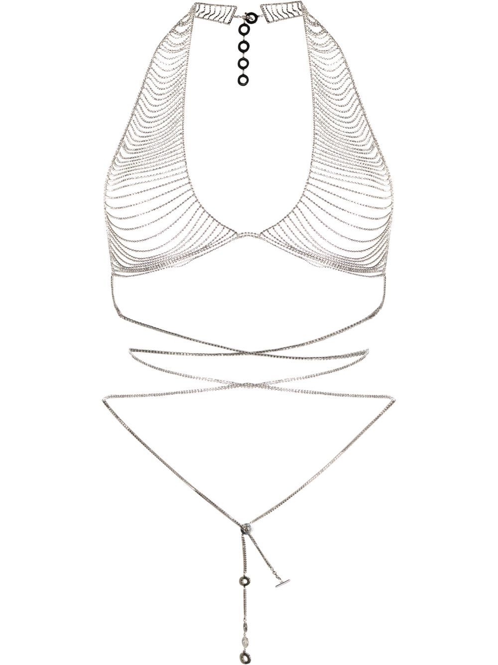 Benedetta Bruzziches Eos crystal-chain body necklace - Silver