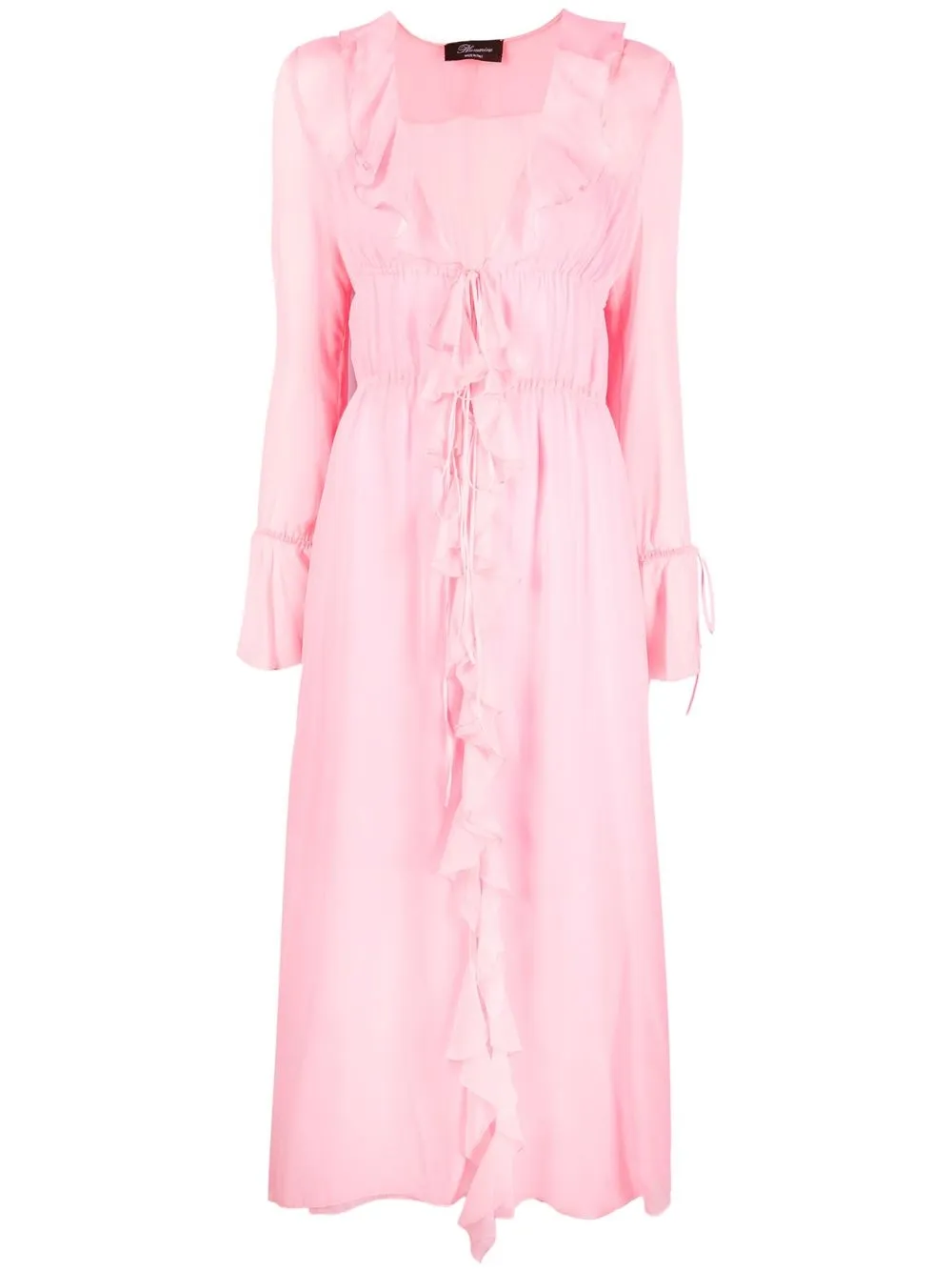 

Blumarine vestido largo con ribete de volantes - Rosado