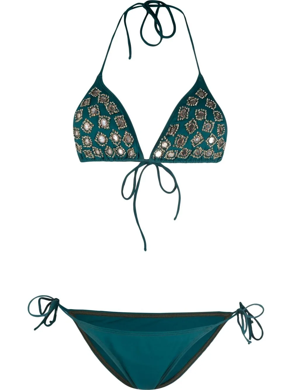 Tara Matthews Mirror Embellished Bikini Farfetch