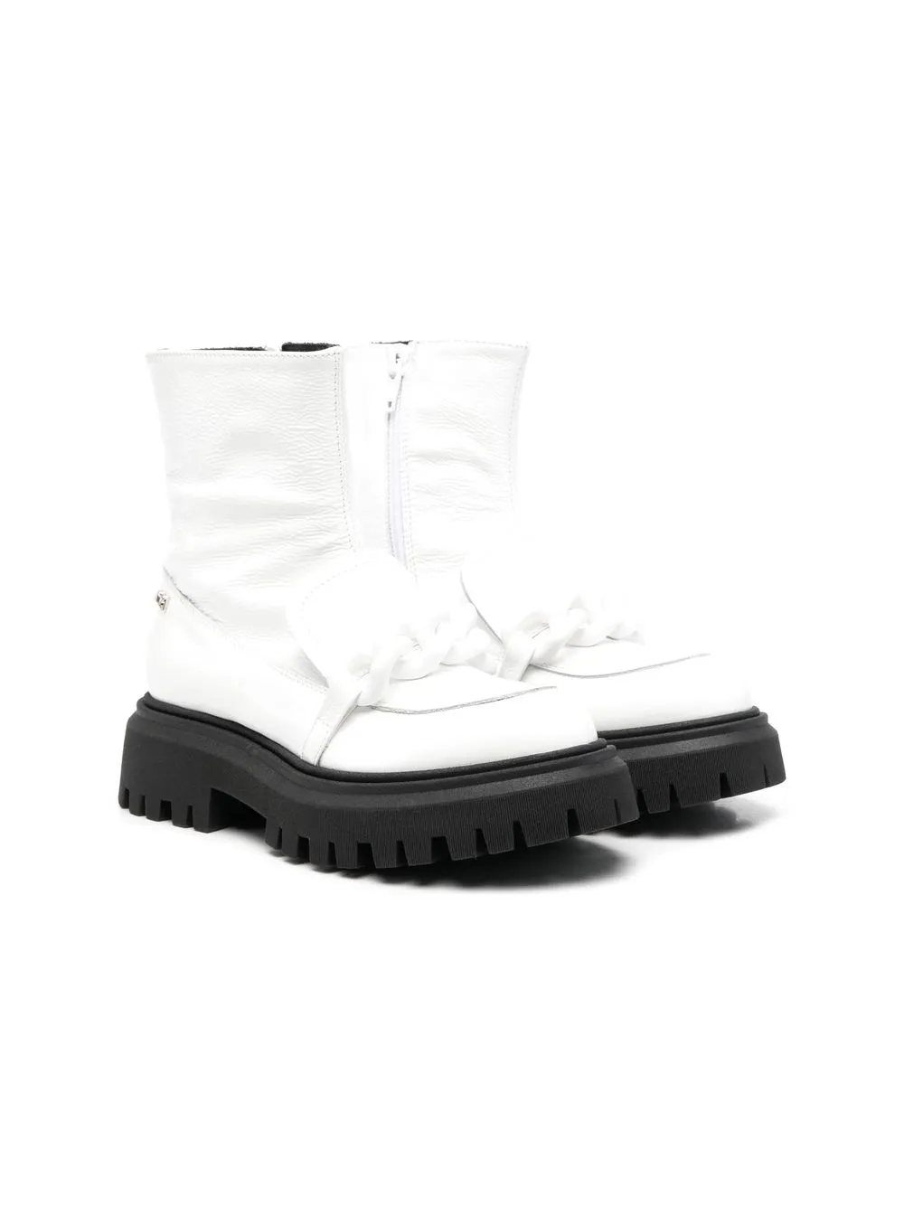 

Nº21 Kids TEEN chain-detail ankle boots - White