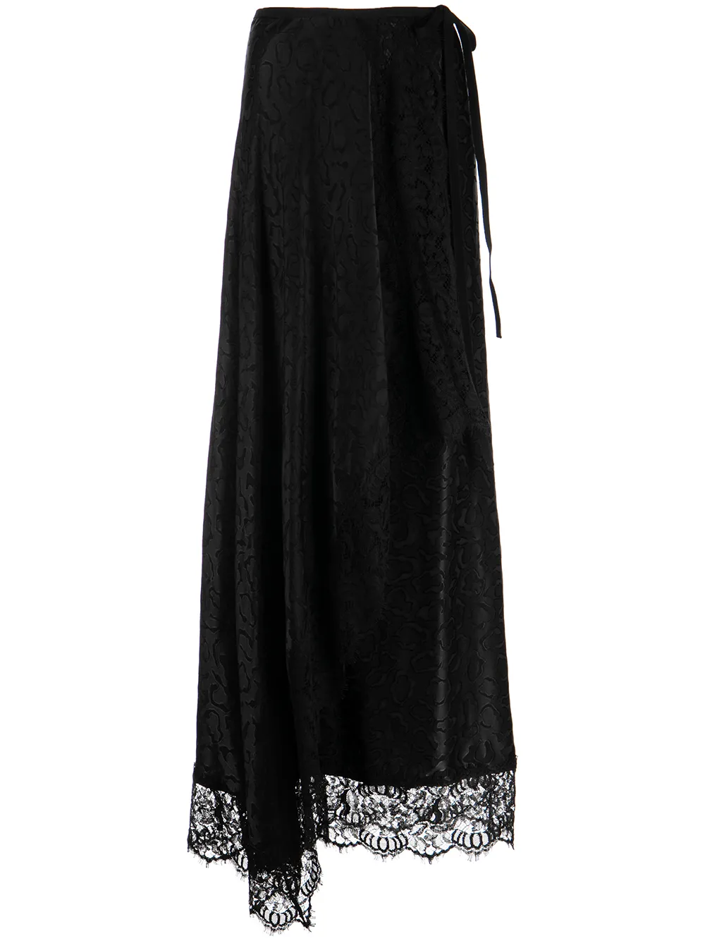 

Rosetta Getty lace-trim wrap maxi skirt - Black