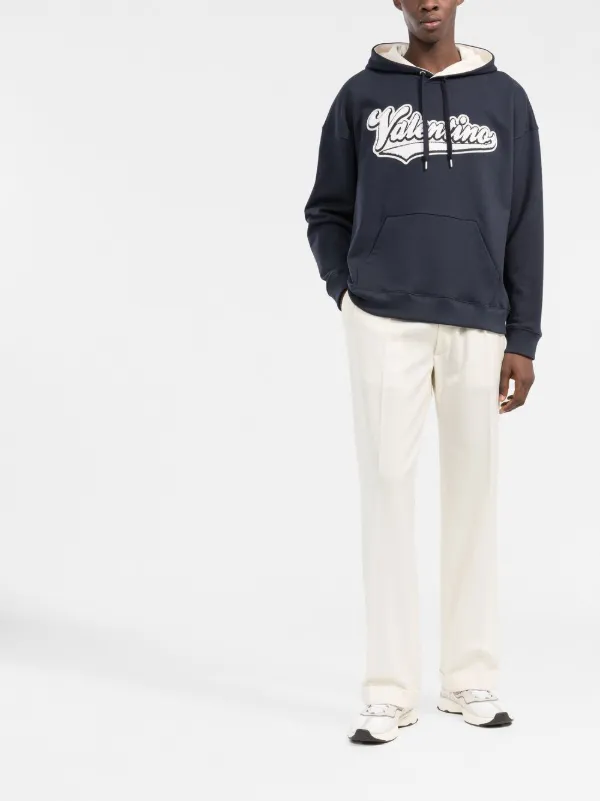 Valentino Garavani Embroidered logo patch Hoodie Farfetch