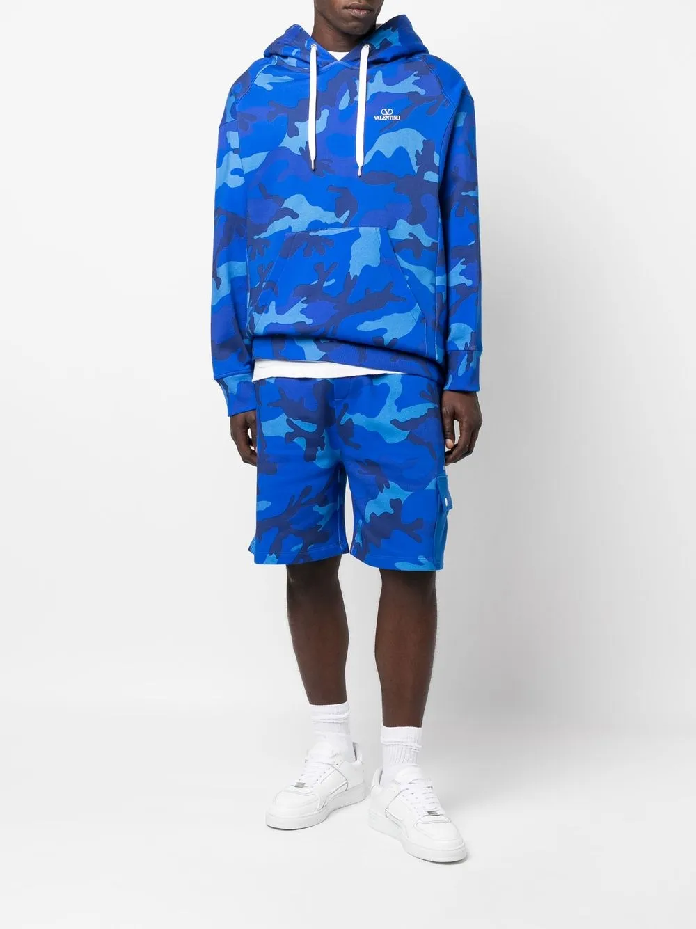 Valentino Garavani Hoodie met camouflageprint - Blauw