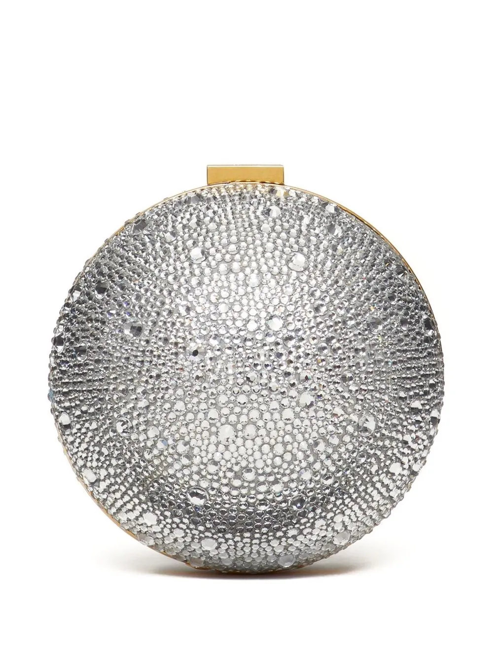 Valentino Circular Crystal-embellished Bag In Silver