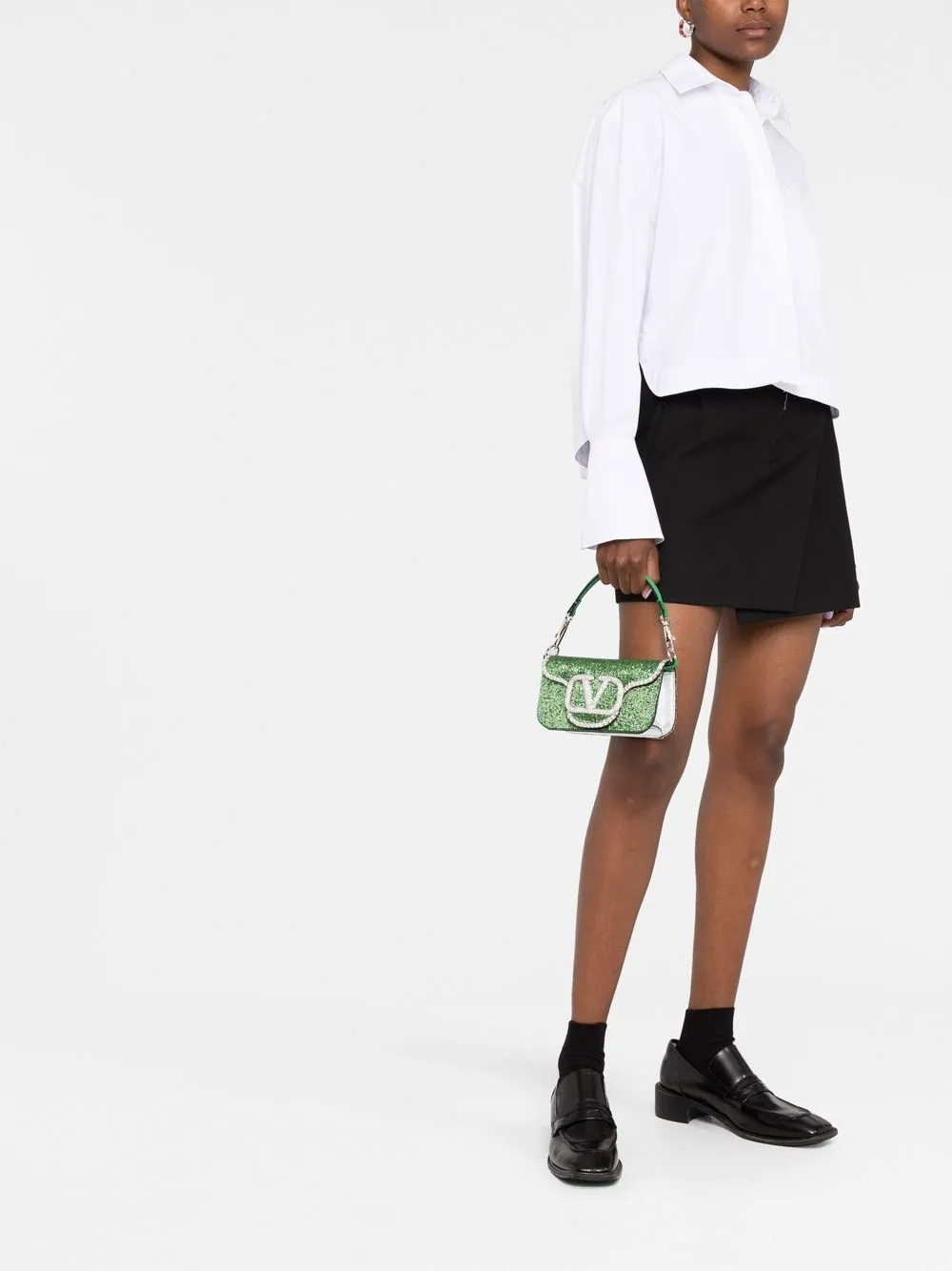 Valentino Garavani VLogo clutch met pailletten - Groen