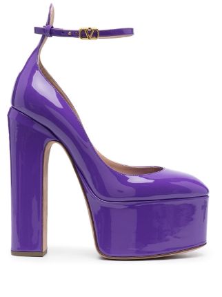 Valentino Garavani Tan-Go 155mm Platform Pumps | Purple | FARFETCH TR