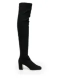 Valentino Garavani logo-embroidered over-the-knee boots - Black