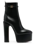 Valentino Garavani Tan-Go leather platform boots - Black