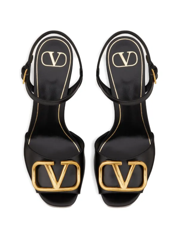 Valentino Garavani VLogo Signature Sandals | Black | FARFETCH