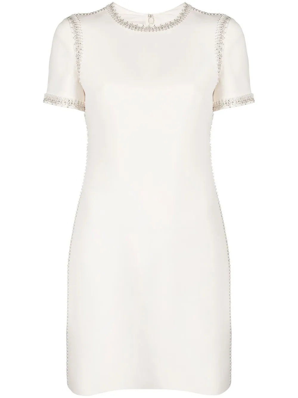 

Valentino vestido recto con perlas artificiales - Blanco