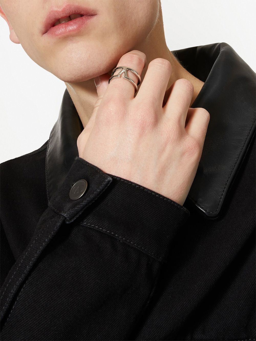 Valentino Garavani Men's Vlogo Signature Metal Ring