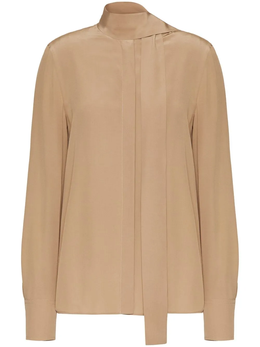 Valentino Scarf-detail Silk Blouse In Neutrals