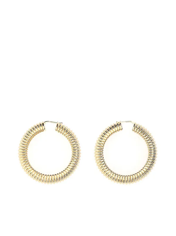Amina Muaddi Hoop Brass Earrings in Gold