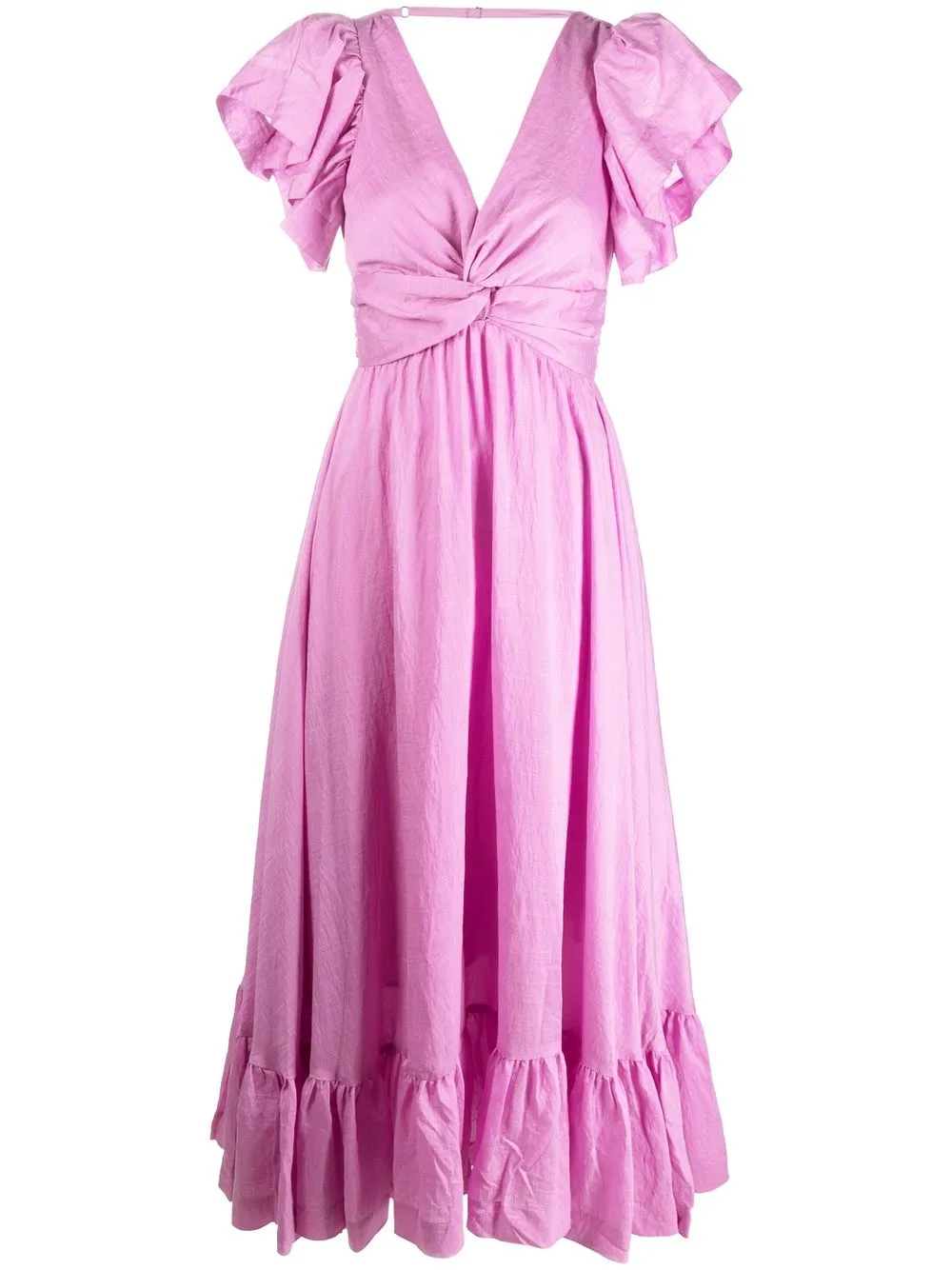 Sabina Musayev Ruffleddetail Party Dress In Rosa ModeSens