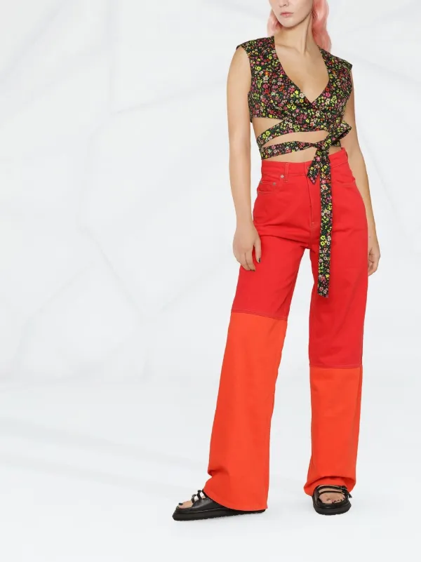 GANNI wide-leg Panelled Jeans - Farfetch