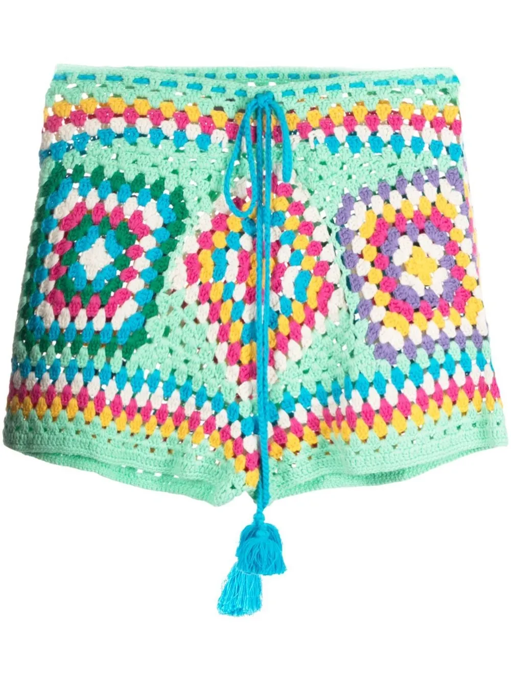 

MC2 Saint Barth shorts de crochet con cordones - Verde