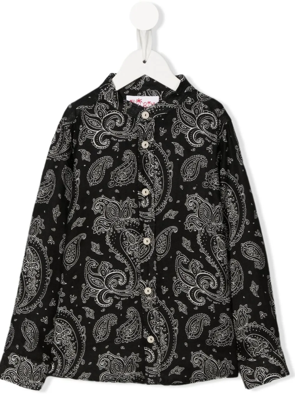 

MC2 Saint Barth Kids paisley-print button-up shirt - Black