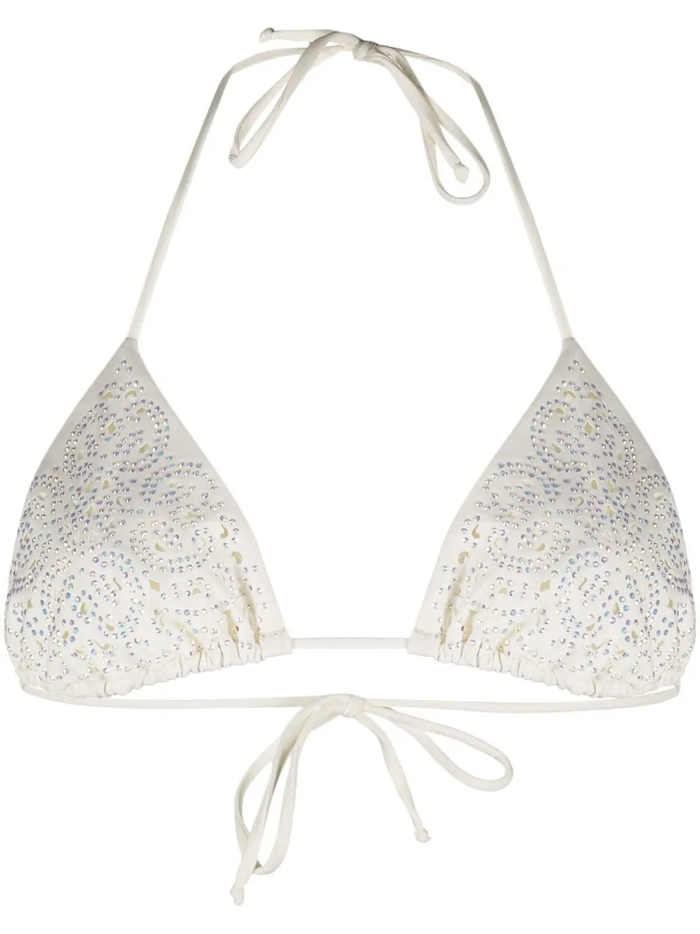 

Ermanno Scervino top de bikini con apliques de strass - Blanco