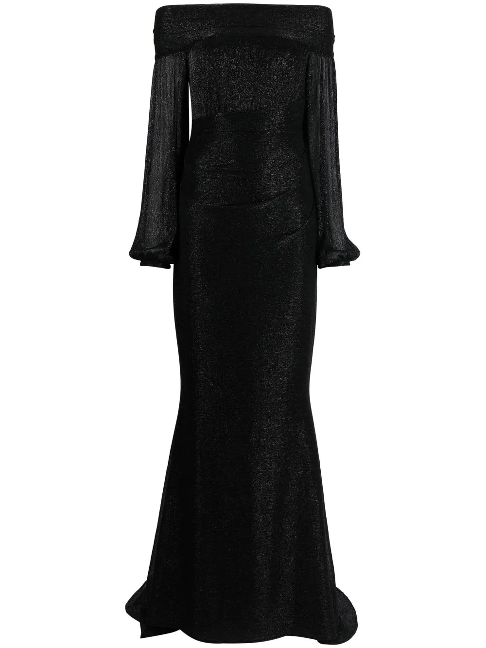 

Talbot Runhof vestido de fiesta largo con acabado brillante - Negro