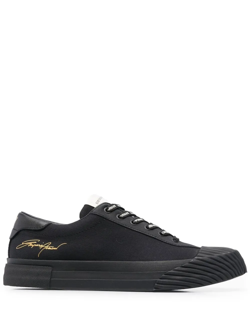 

Emporio Armani logo-laced low-top sneakers - Black