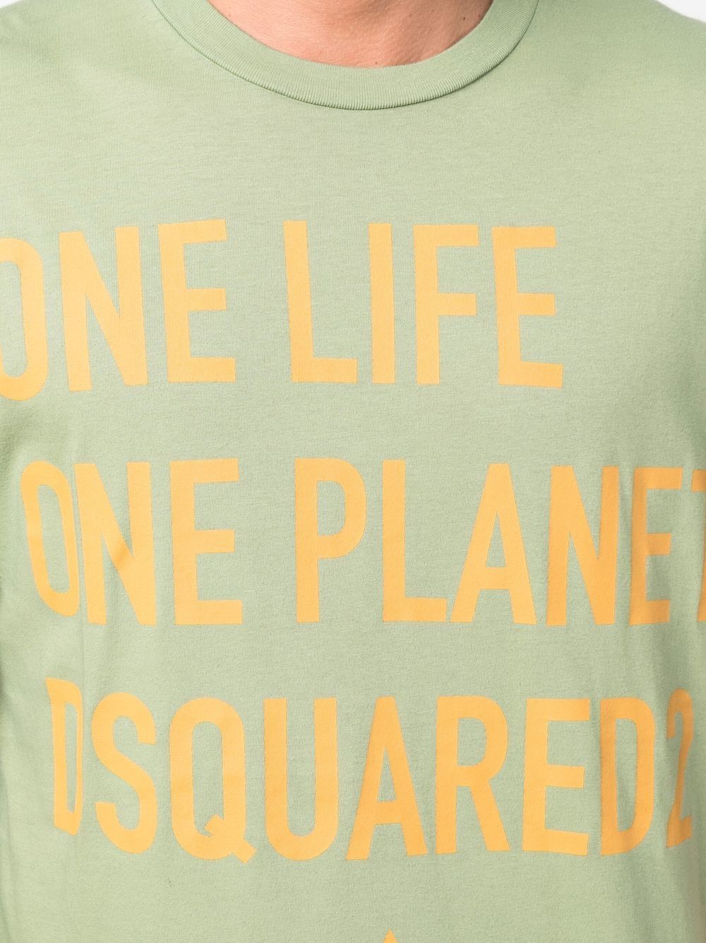 Shop Dsquared2 'one Life One Planet' T-shirt In Grün