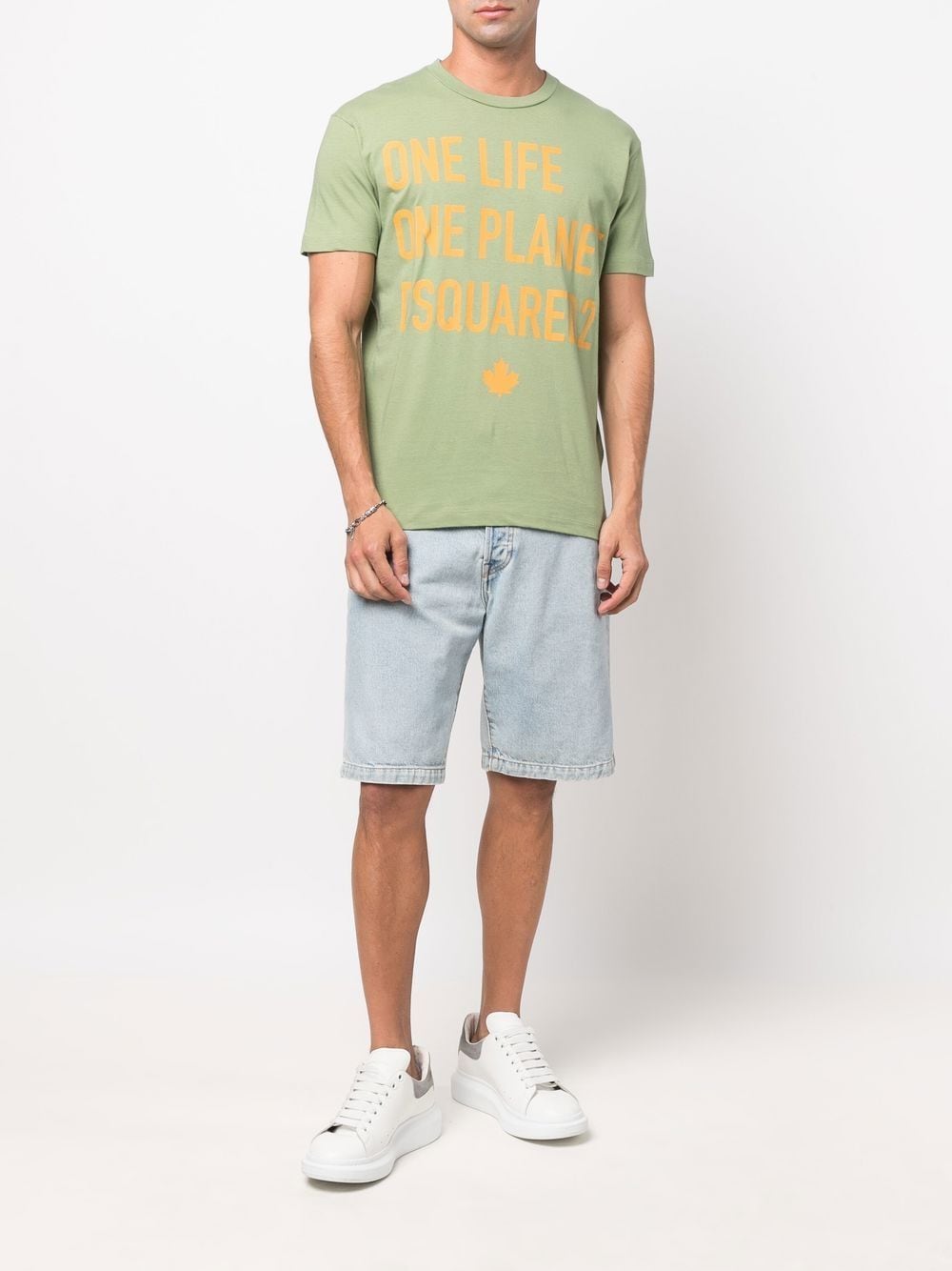 Shop Dsquared2 'one Life One Planet' T-shirt In Grün