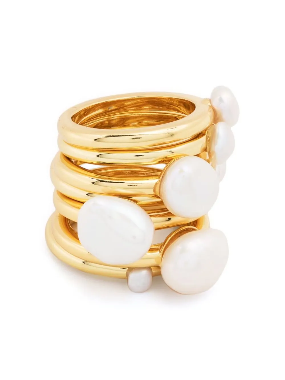 Irma pearl-detail ring stack