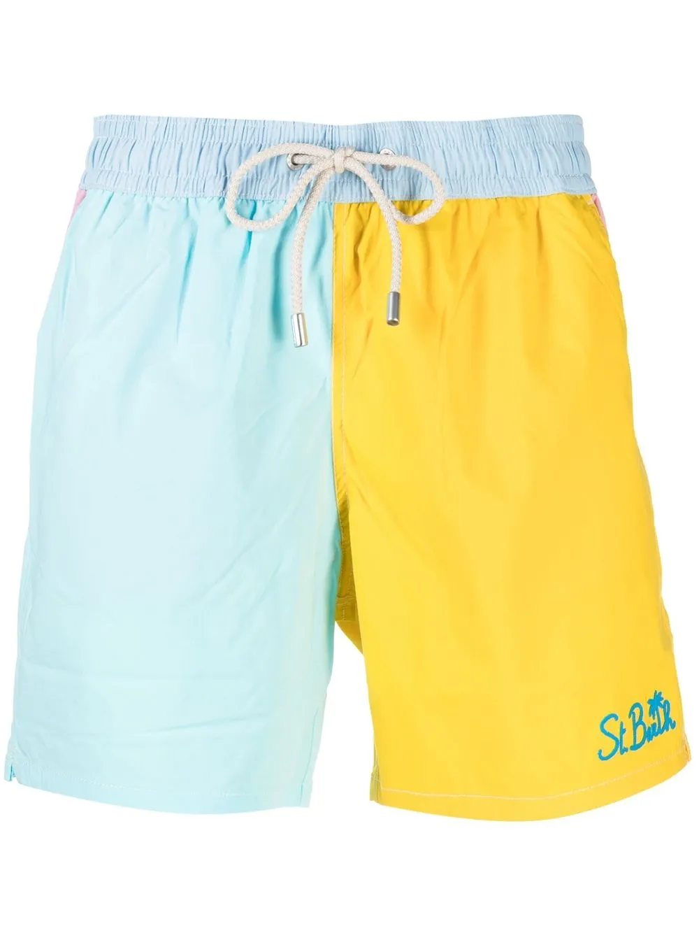 

MC2 Saint Barth shorts de playa con diseño color block - Azul