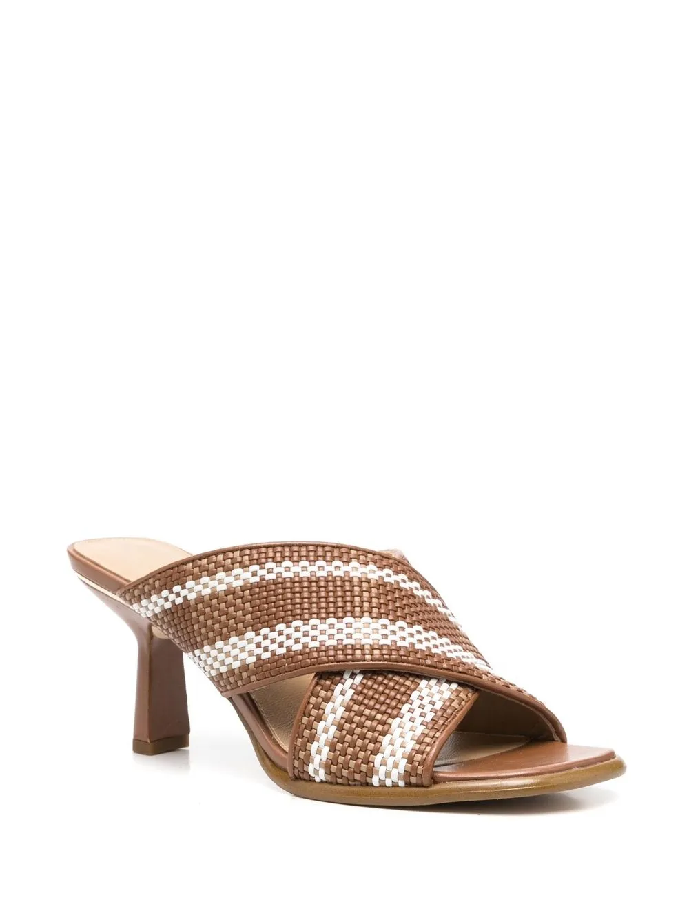 Michael Kors striped mule sandals Brown