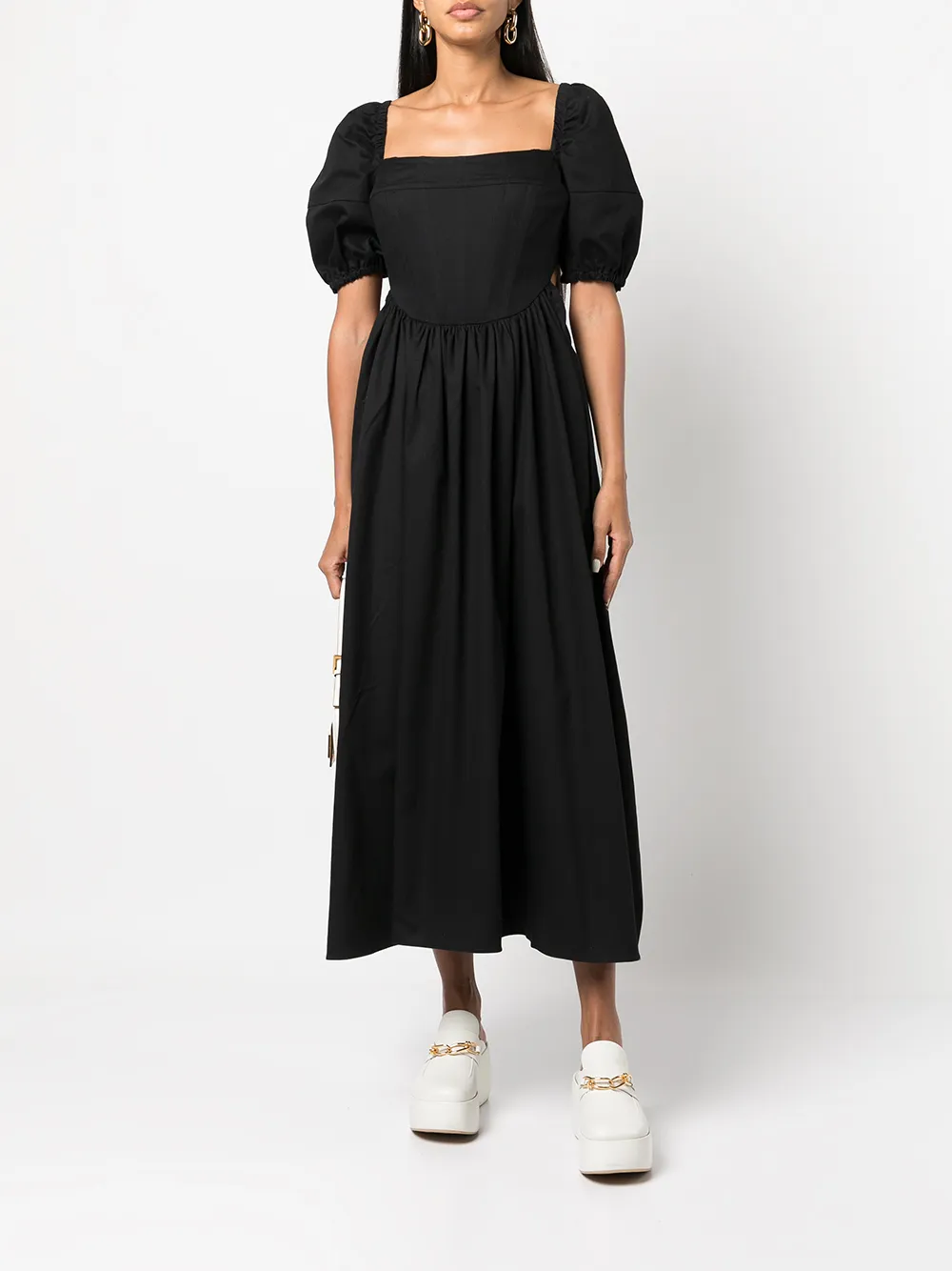 Rosetta Getty Jurk met open rug - Zwart
