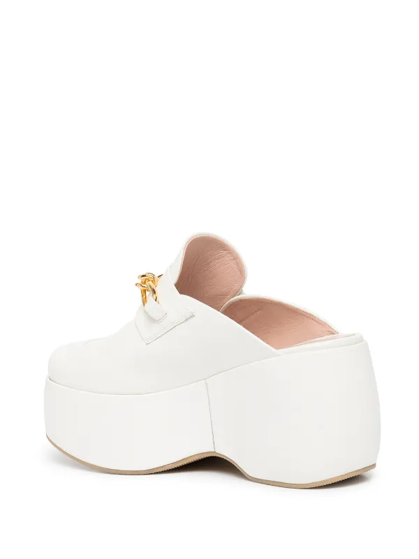 Rosetta Getty Platform Clog Loafers | White | FARFETCH