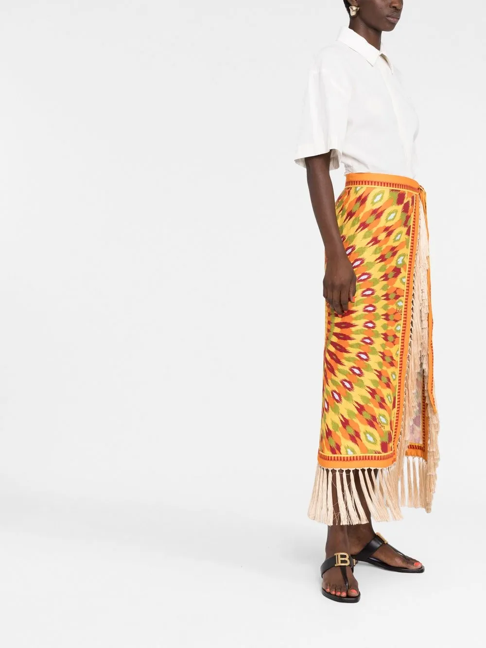 Valentino Garavani Linnen wikkelrok 0DN MULTICOLOR