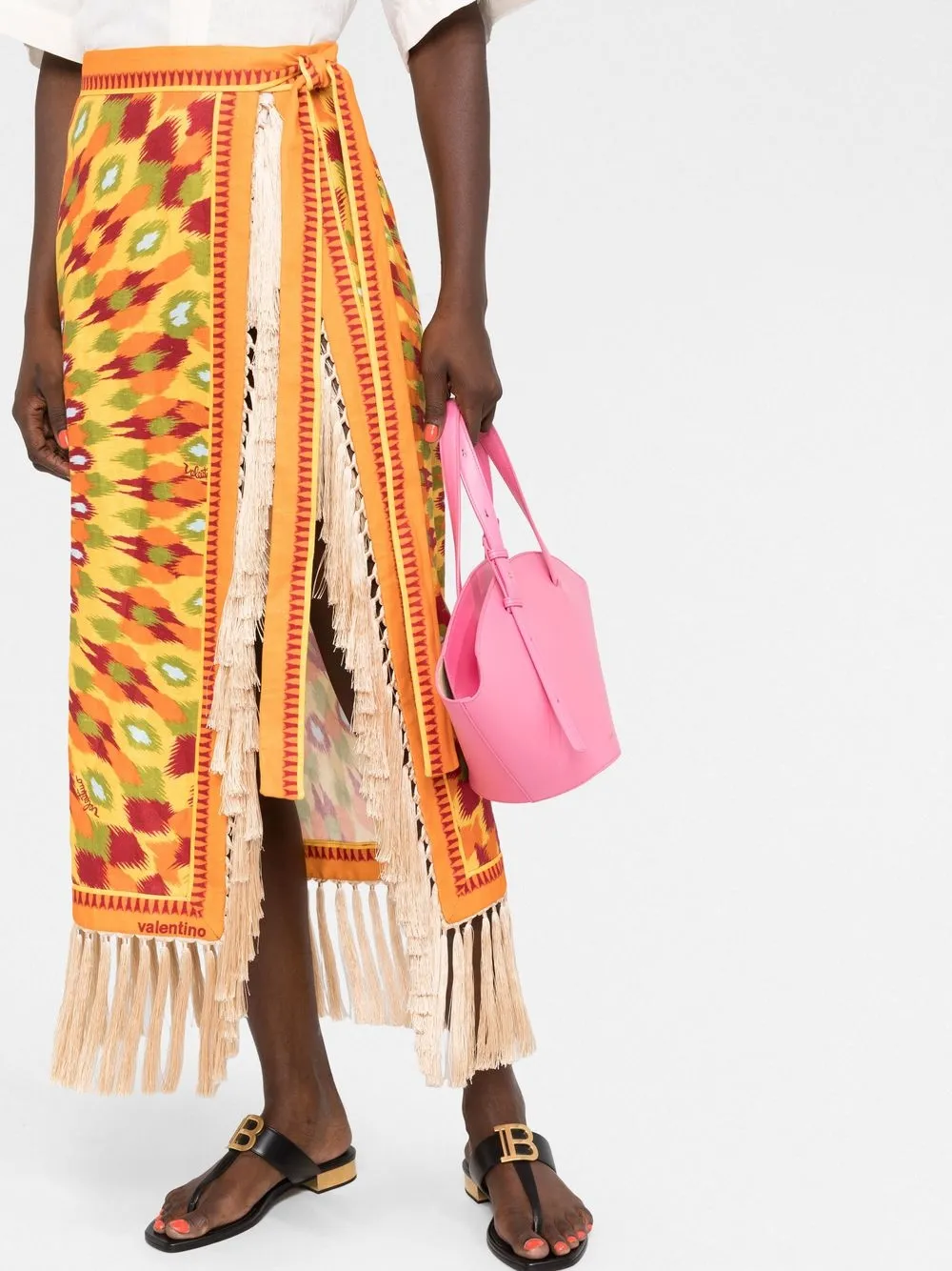 Valentino Garavani Linnen wikkelrok 0DN MULTICOLOR