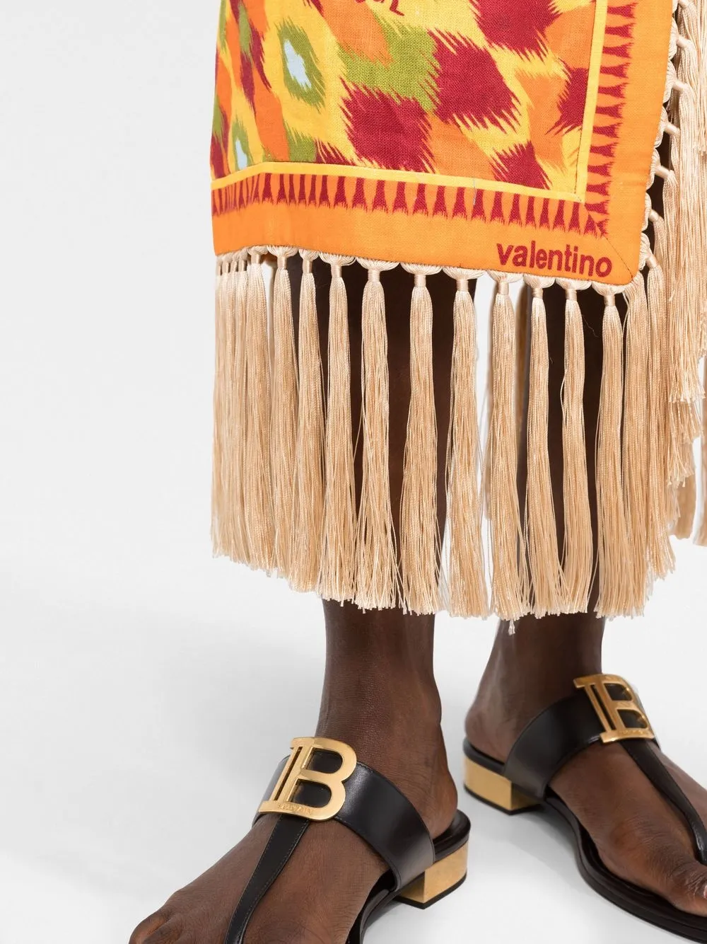 Valentino Garavani Linnen wikkelrok 0DN MULTICOLOR