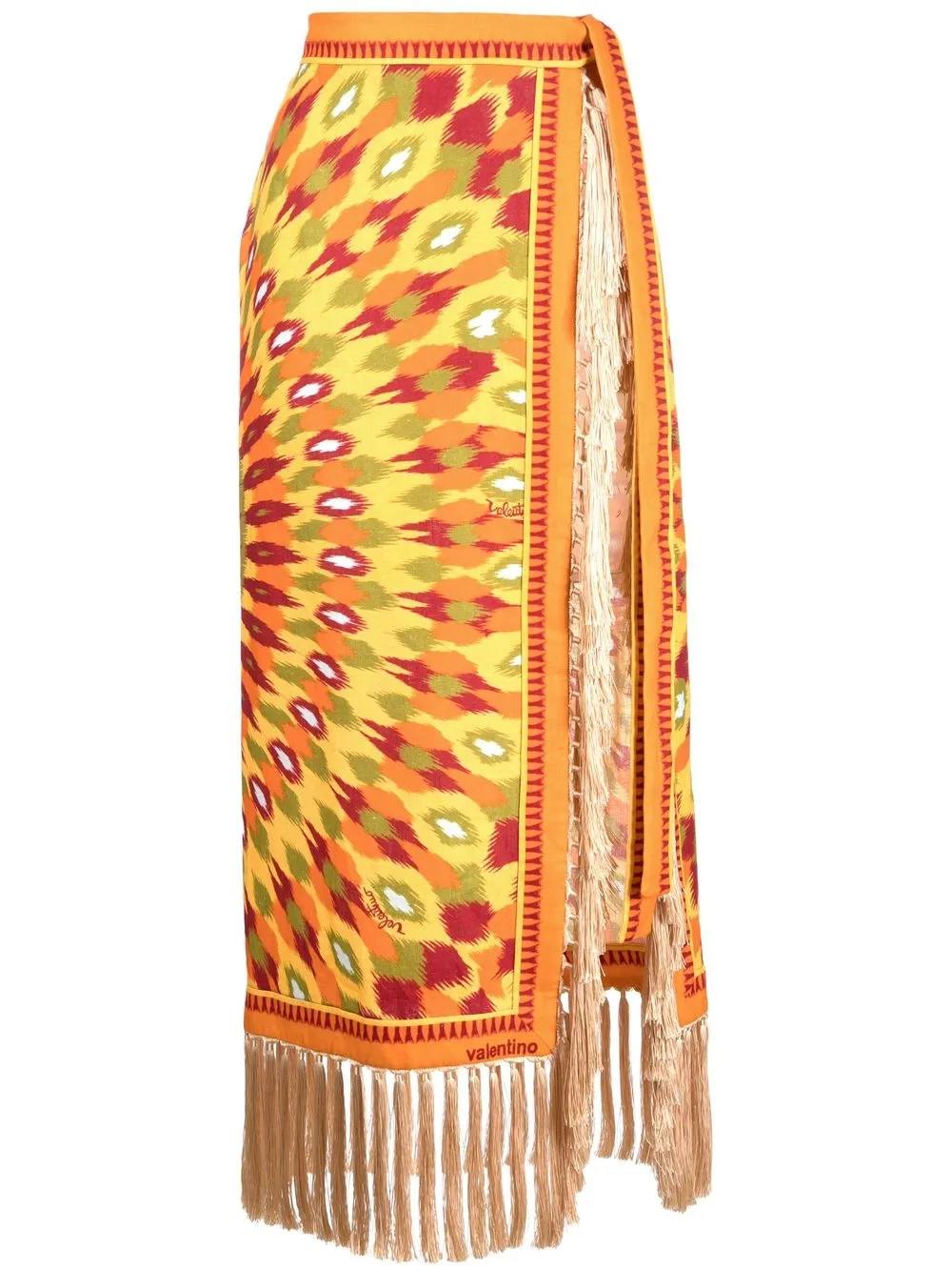 Valentino Garavani Round Rain print linen wrap skirt | Image 1