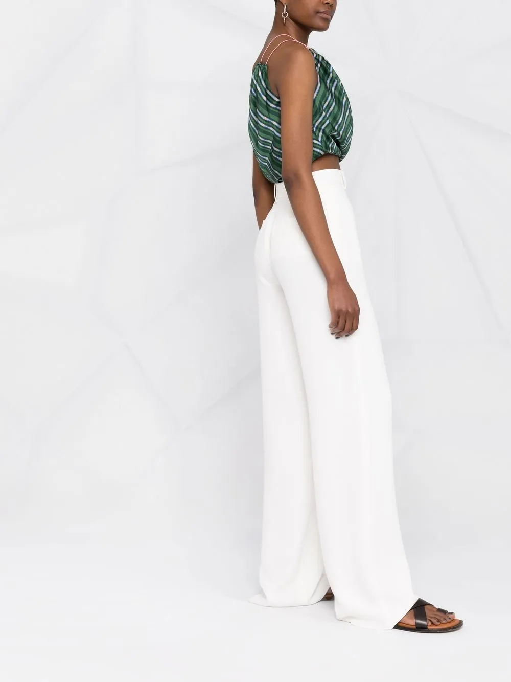 Shop Valentino Cady Couture Trousers In 白色