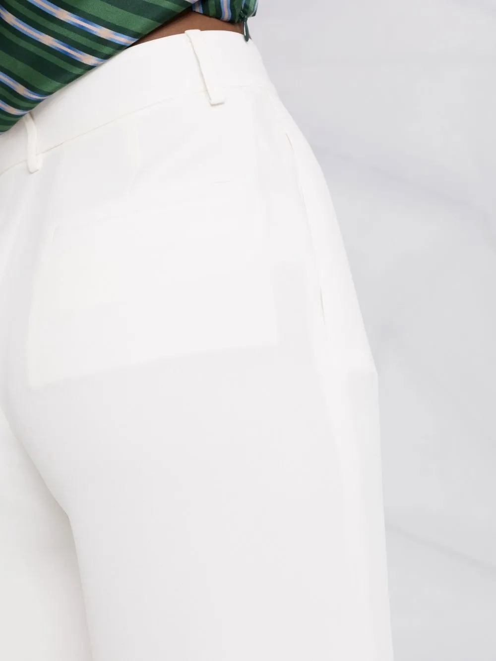 Shop Valentino Cady Couture Trousers In 白色