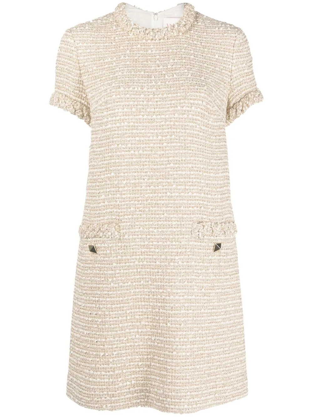 

Valentino Roman Stud tweed dress - Neutrals