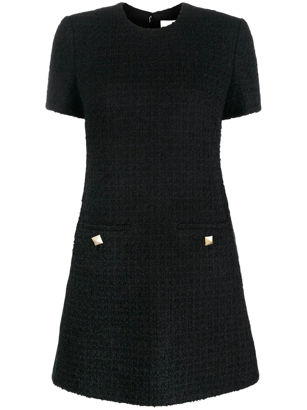 

Valentino short-sleeve tweed-style dress - Black