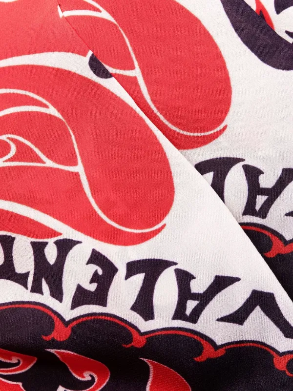 Valentino Garavani ヴァレンティノ ロゴ シルクドレス | ホワイト