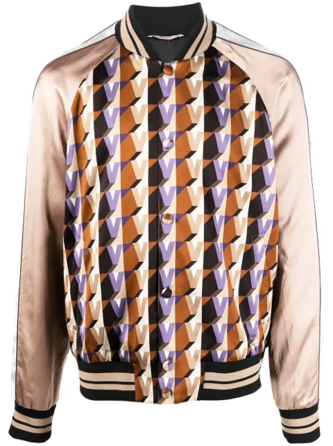 Valentino Garavani chamarra bomber con estampado geométrico