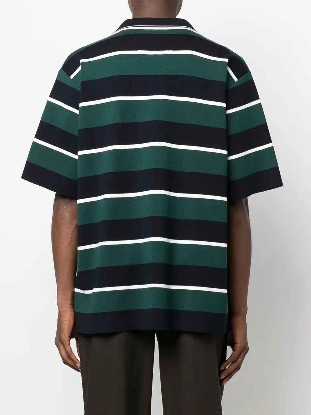Valentino Striped Button-up Sweatshirt In Blue