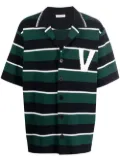 Valentino Garavani striped button-up sweatshirt - Blue