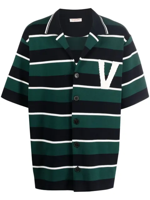 Valentino Garavani striped button-up sweatshirt