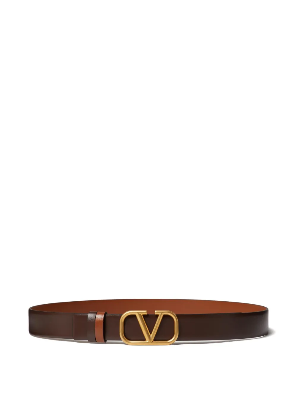 Valentino Garavani Vロゴ シグネチャー リバーシブル ベルト 30mm - ブラウン Valentino Garavani Vロゴ シグネチャー リバーシブル ベルト 30mm - ブラウン