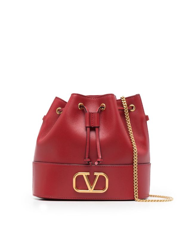 valentino red bucket bag